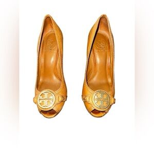 Tory Burch Tan  Peep-Toe Heels